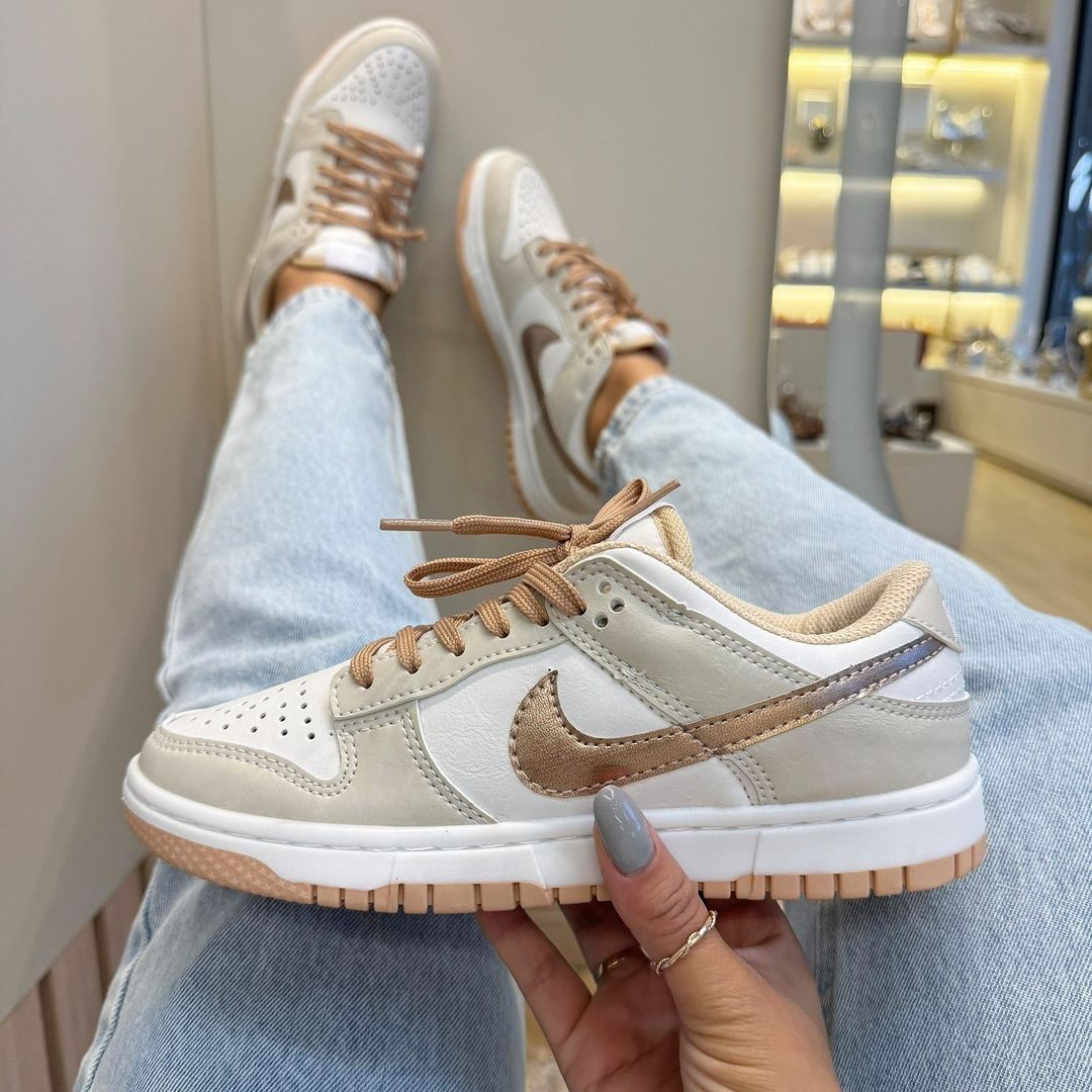 Air Dunk Rose Gold Premium - Elegância Rara em Edição Limitada!